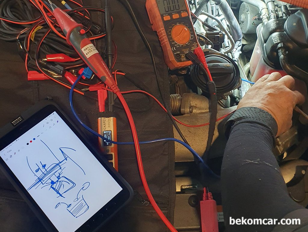 부하전압강하 실제 측정사례, VW 폭스바겐 AC컴프레서 레귤레이터 밸브|ベコムカー (bekomcar)