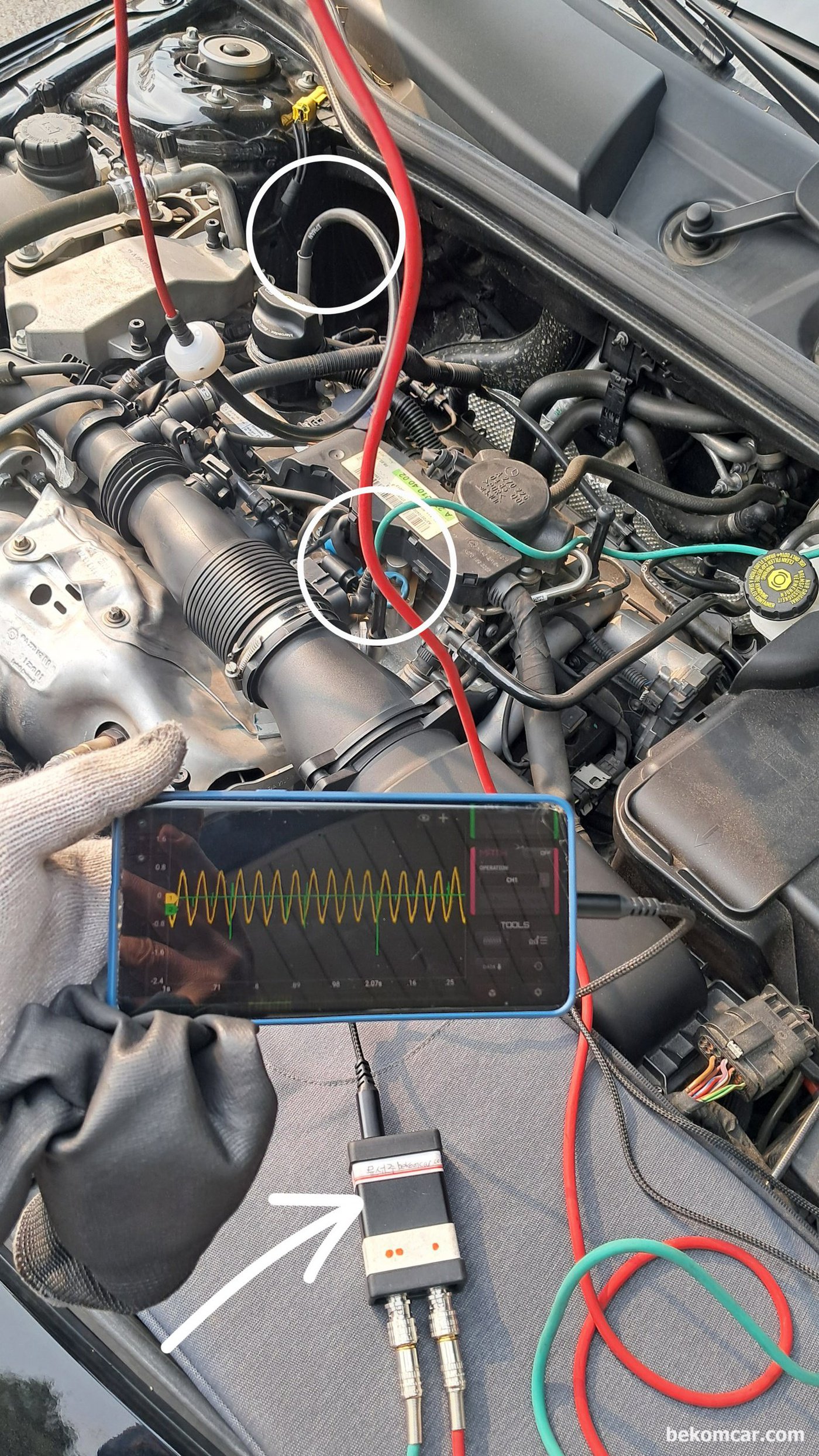 벤츠 엔진 진단중|贝科姆汽车 (bekomcar)