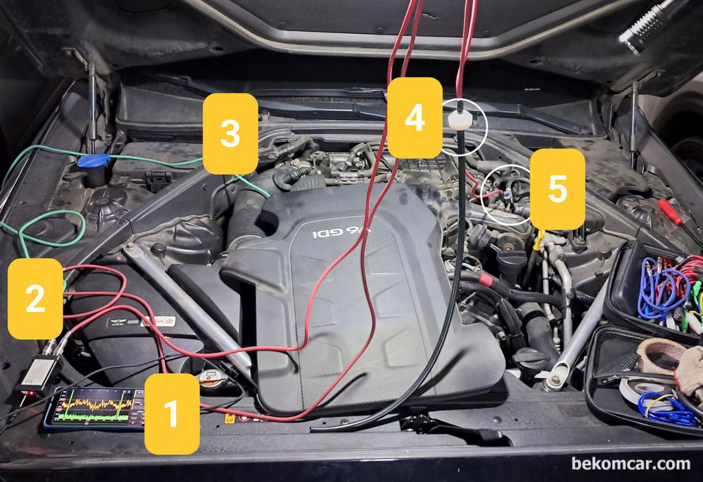 제네시스 EQ900 3.8L GDI 람다2 엔진 중고차구입 후 실린더 스크래치 블로우바이가스 피스톤 상태 등 점검과정 이다.|bekomcar.com