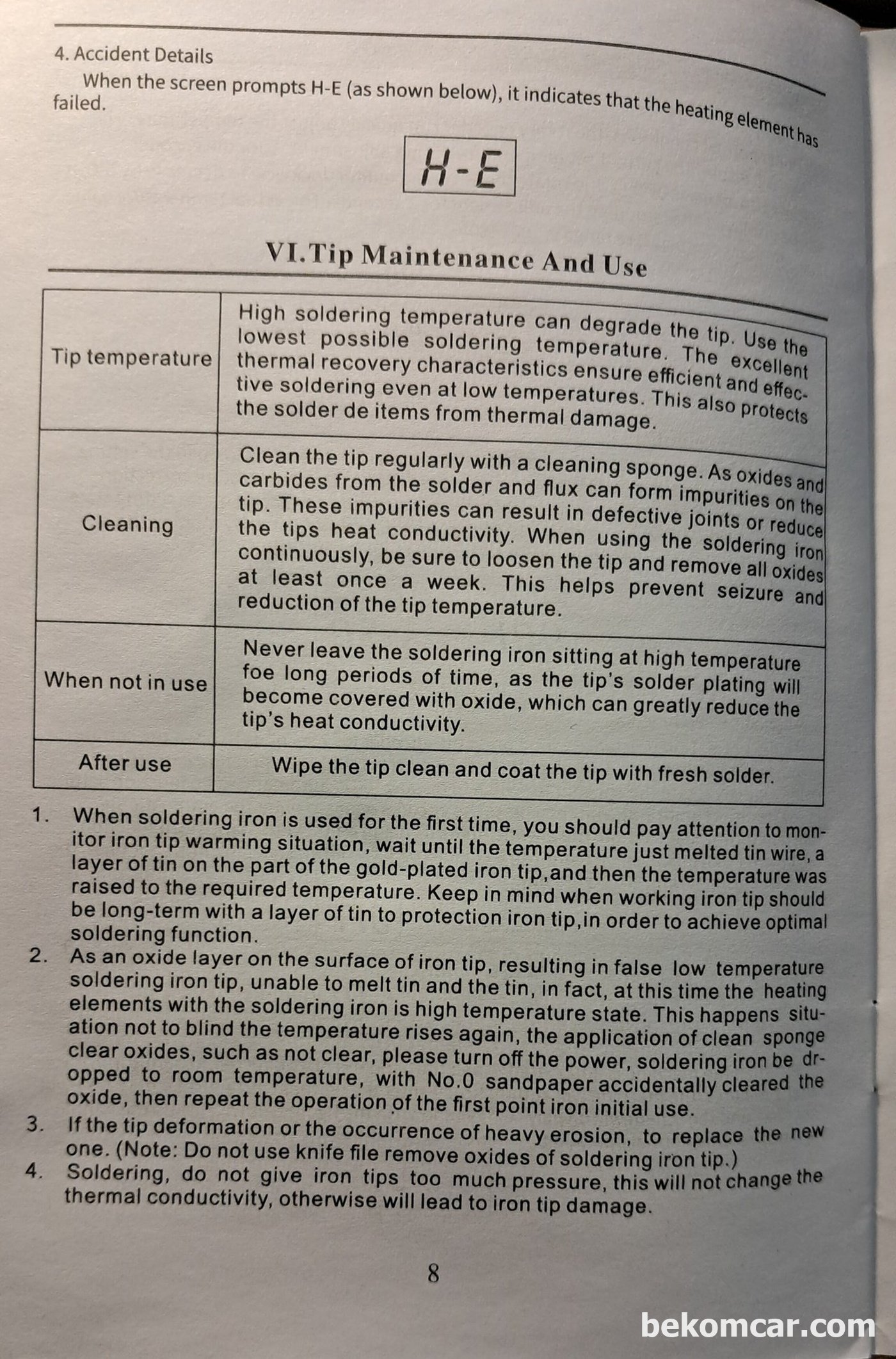 MECHANIC Soldering Iron Manual|베콤카 차량정밀진단