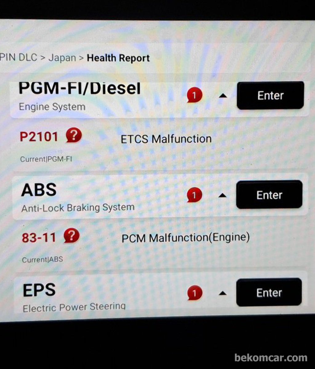 P2101 쓰로틀바디 ETCS 기능불량, 혼다 어코드 진단.정비사례|ベコムカー (bekomcar)