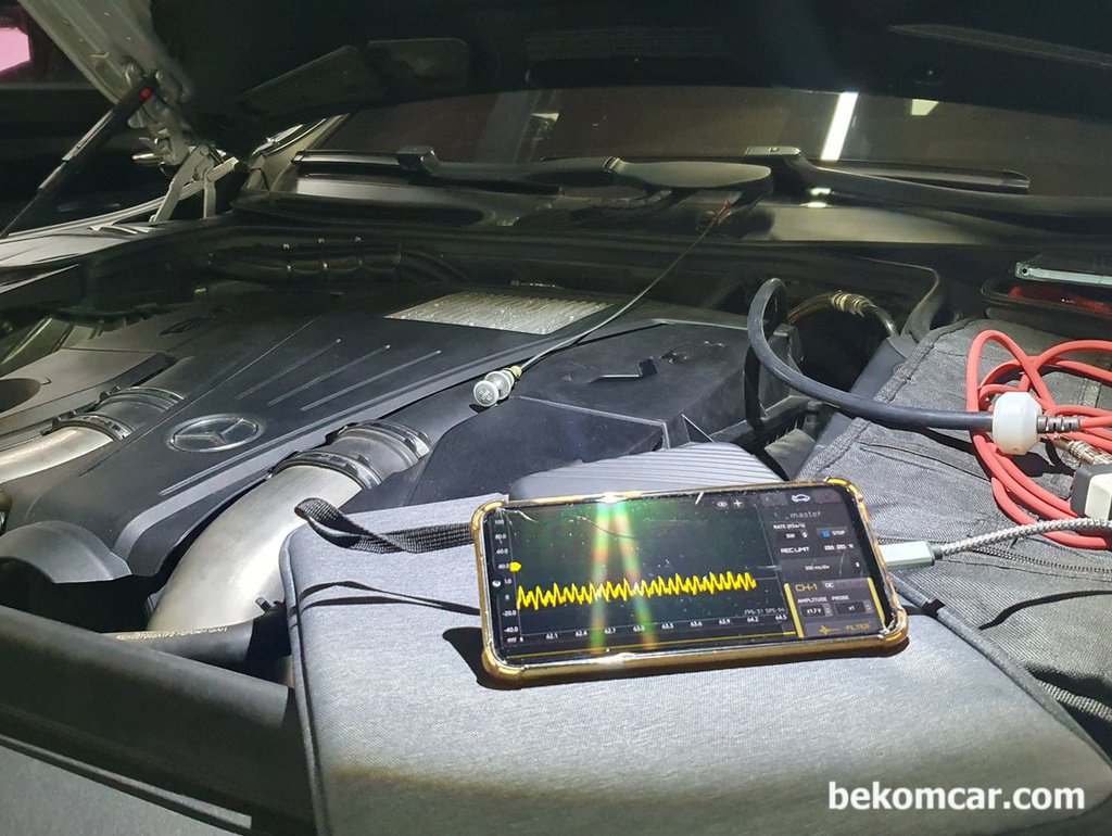 벤츠 W222 S500 중고차 구매전 점검, 크랭크케이스 블로우바이 파형기록|베콤카 차량정밀진단