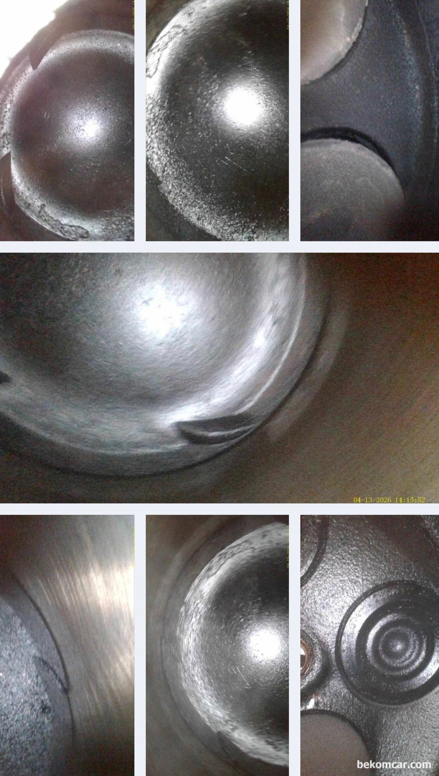 공연비 농후 P0172 와 4번 실린더 실화 P0304 가 있는 상태의 벤츠 E200K W211 내시경 검사 기록이다. 피스톤 헤드 실린더 벽등 대체적으로 깨끗하다.|بيكومكار  (bekomcar)