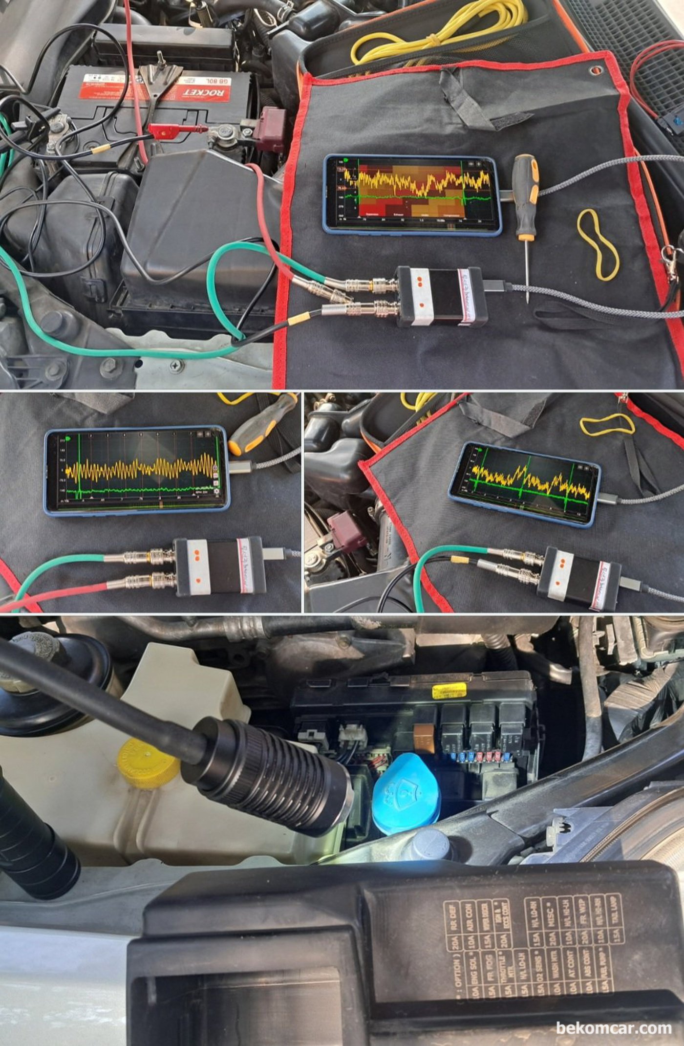 2006년 르노삼성 SM7 2.3L V6 P0303 실화진단 과정 기록, 압축압력, 인젝터, 점화플러그 와 점화코일 등 점검이다.|베콤카 차량정밀진단