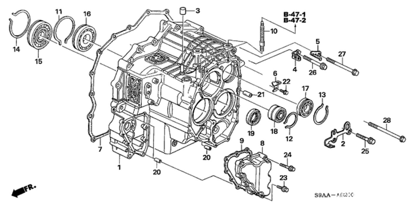 #3, 21396-PX5-000 Cap, Breather
#9, 28451-PRP-010 Gasket, Solenoid Cover|베콤카 차량정밀진단