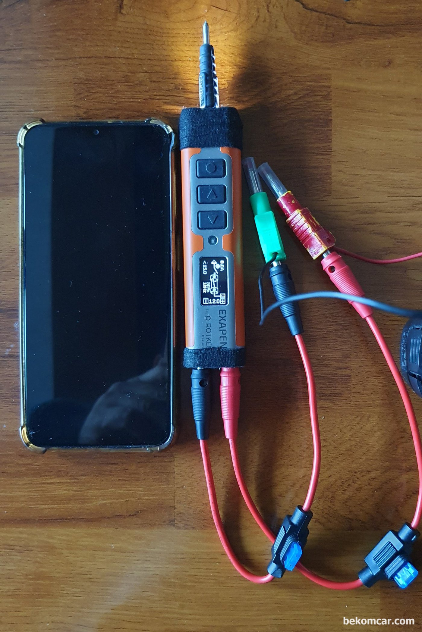 ROTKEE 엑사펜 크기가 현장 좁은공간 작업에 최적이다. 케이스도 알룸미늄? 재질처럼 튼튼하고 전원, 그라운드 및 프로브 팁 이 다 4mm 잭이다.|贝科姆汽车 (bekomcar)