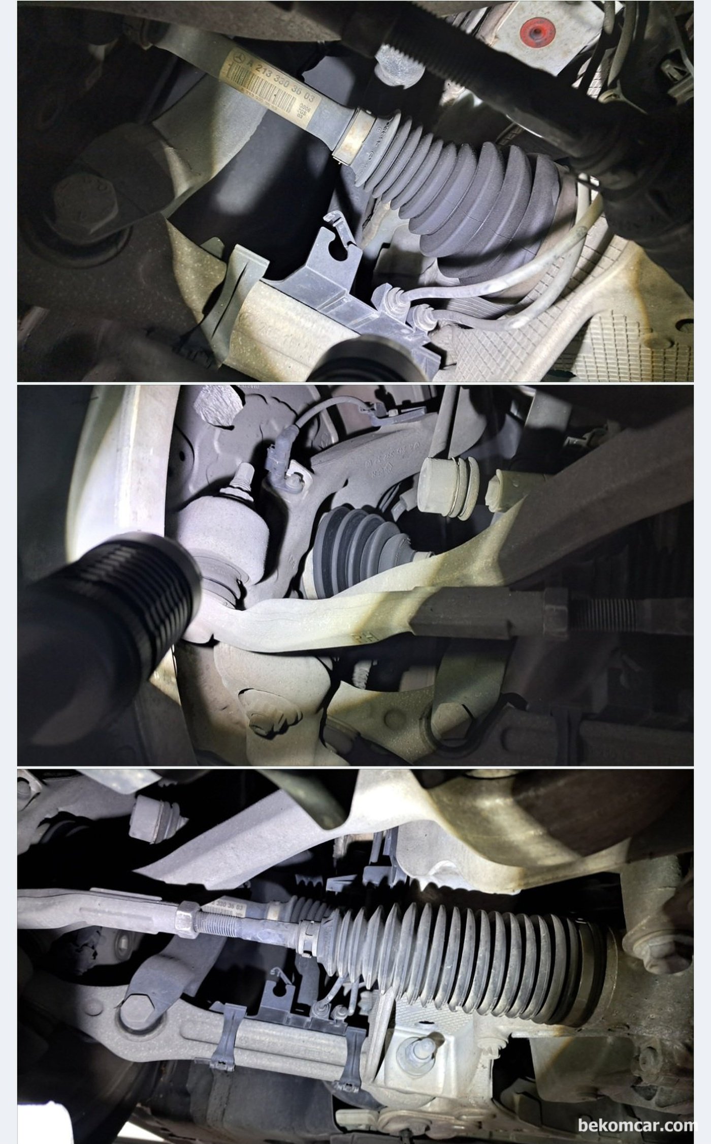 벤츠 W213 E350 2021 중고차 구매전 점검 기록마무리 한다. CV, 타이로드, UCA, LCA, 링크등 각종 부싱류 상태, 특이사항 없다.|베콤카 차량정밀진단