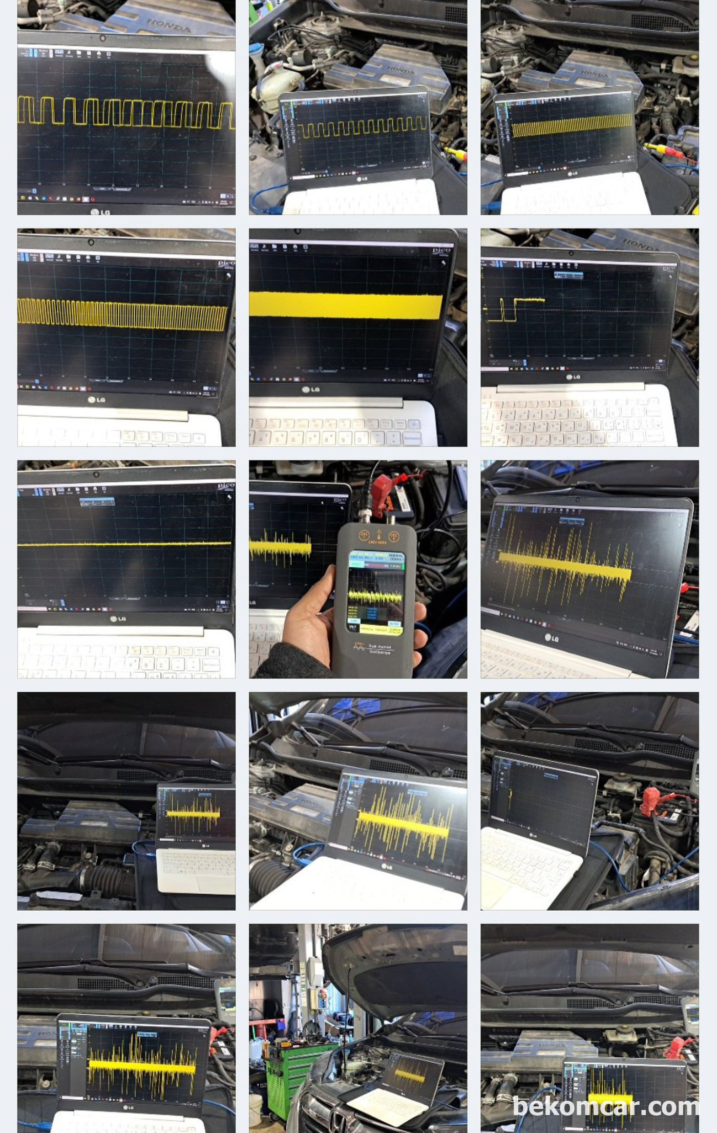 혼다 CRV 1.5T, 실린더 내시경 점검, 인젝터, 피스톤, 실린더, 밸브등 진단 과정중 MAF센서 파형측정등을 기록으로 남긴다.|베콤카 중고차구매진단