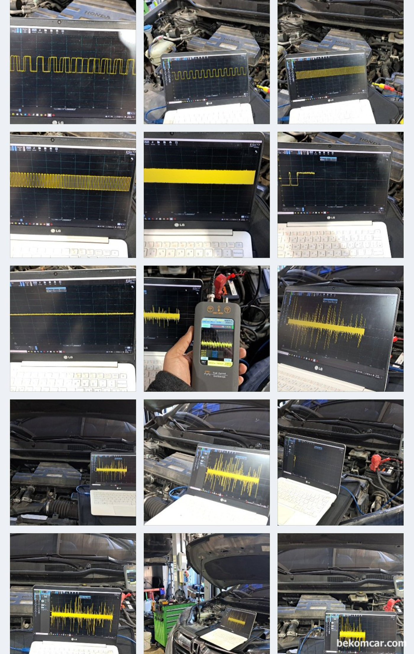 혼다 CRV 1.5T, 실린더 내시경 점검, 인젝터, 피스톤, 실린더, 밸브등 진단 과정중 MAF센서 파형측정등을 기록으로 남긴다.|贝科姆汽车 (bekomcar)