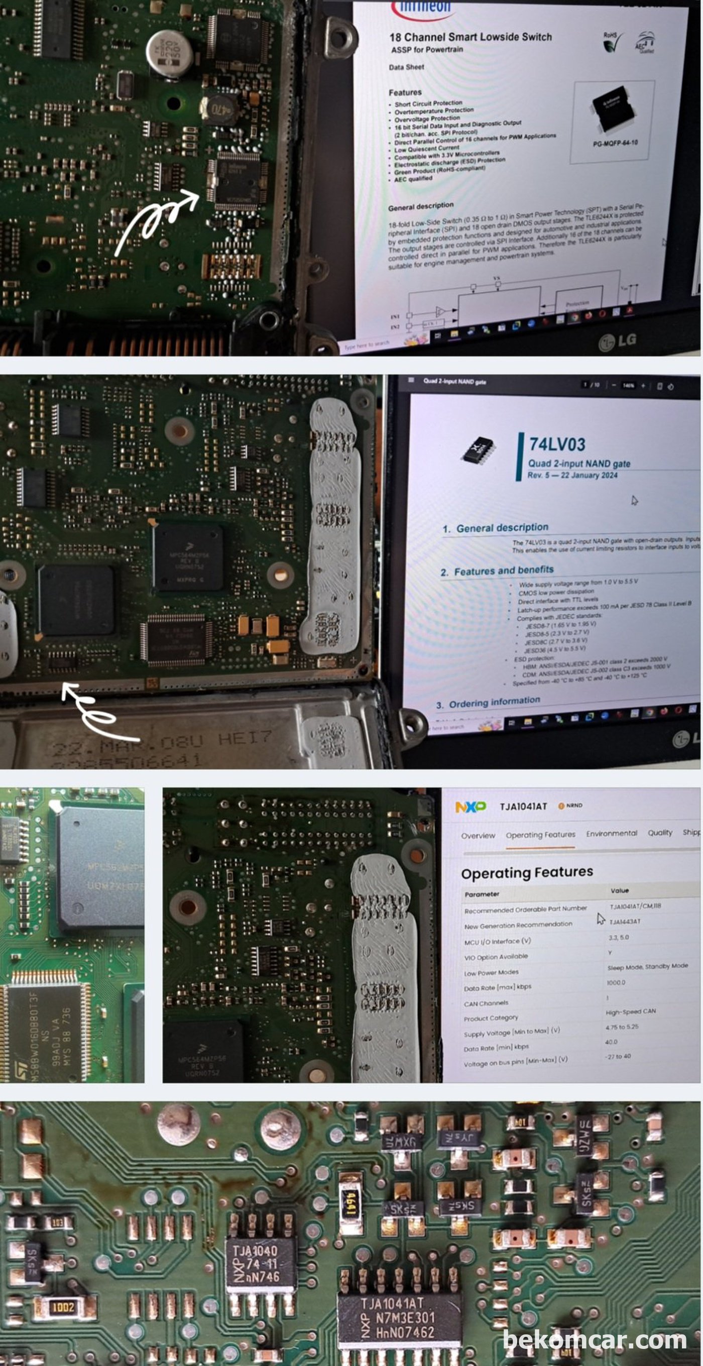 벤츠 S 클래스 2007년 M273 S550 ME9.7 ECU 간헐적 시동불량 증상 진단 및 정비기록이다. 기술문서 와 ECM PCB의 해당 칩 등을 확인한다. 익숙한 CAN BUS 통신칩 등도 확인된다.|بيكومكار  (bekomcar)