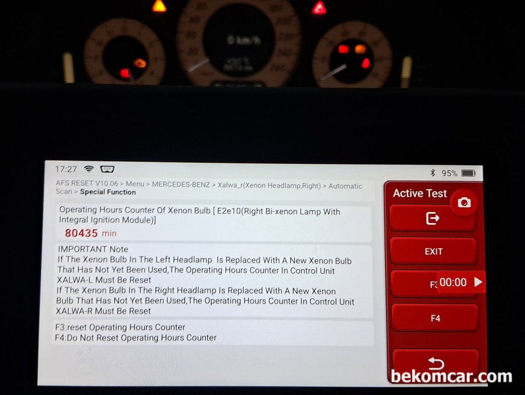 벤츠 W211 E280 제논헤드램프 사용시간 '0' 으로 리셋|ベコムカー (bekomcar)
