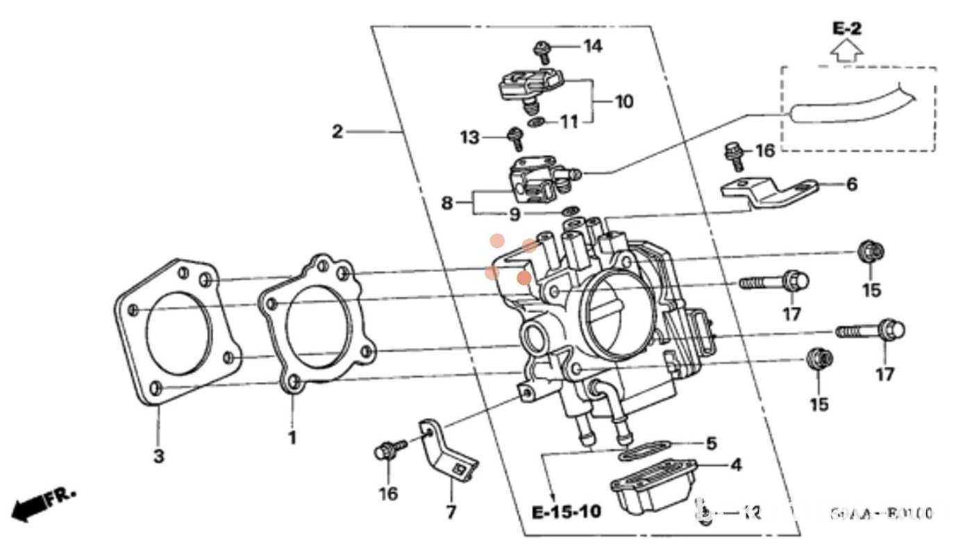 #1. 16176-PPA-004. Gasket, Throttle Body
#5. 16431-RBB-J01. Gasket, Case (Lower)|bekomcar.com