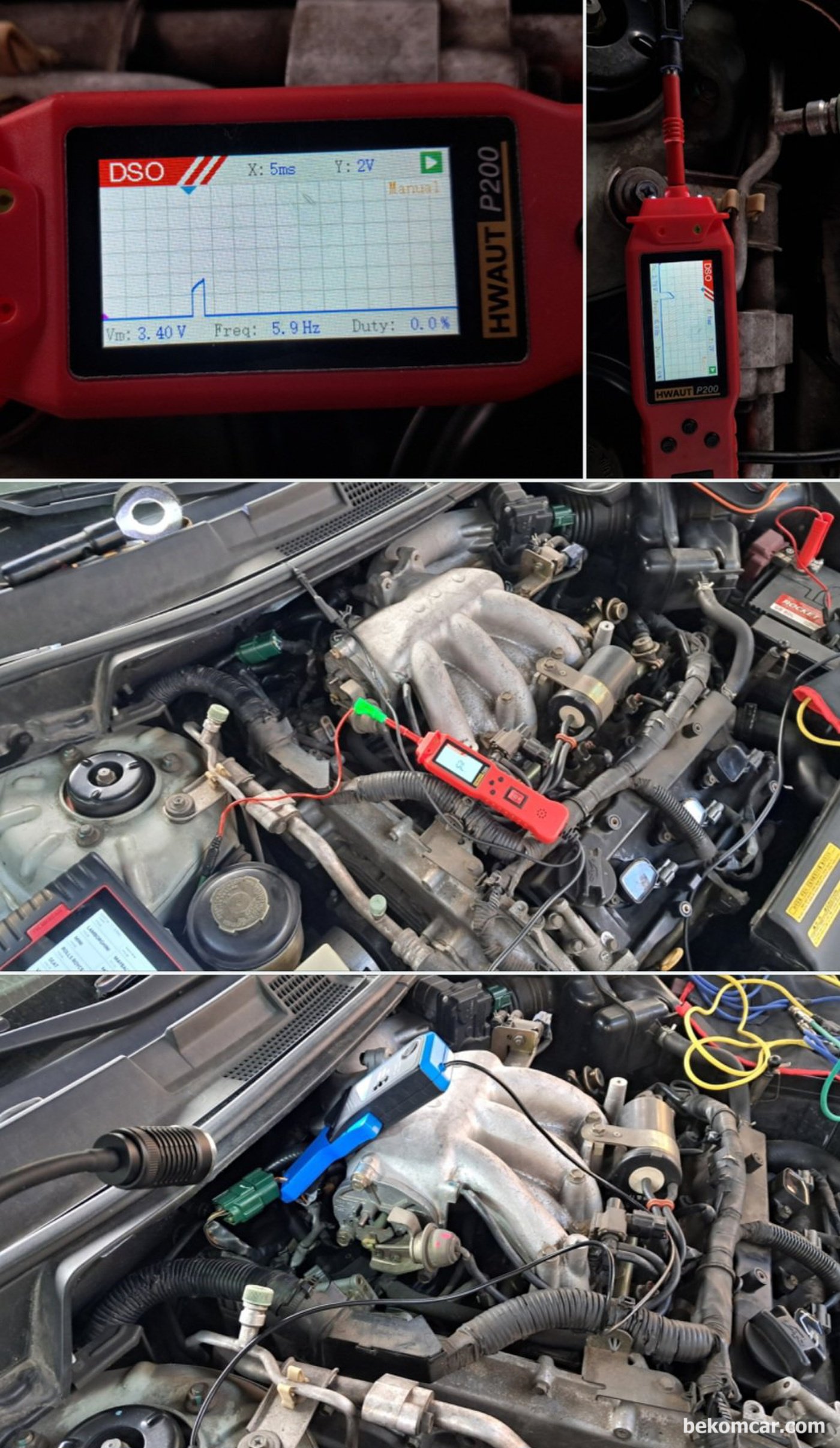 2006년 르노삼성 SM7 2.3L V6 P0303 실화진단 과정 기록, 압축압력, 인젝터, 점화플러그 와 점화코일 등 점검이다.|베콤카 차량정밀진단
