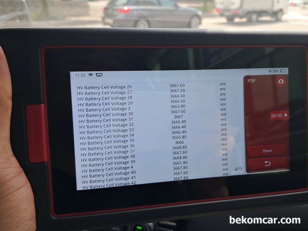 하이브리드 중고차량 차량구매시, 배터리 셀 건강체크|bekomcar.com