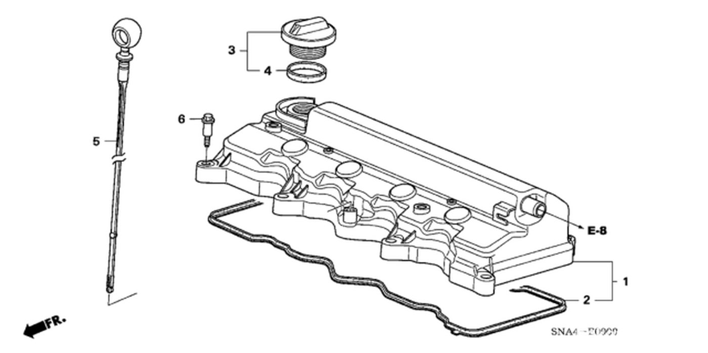 #2. 12341-RNA-A01. Gasket, Head Cover
#4. 15613-PC6-000. Gasket, Oil Filler|베콤카 차량정밀진단