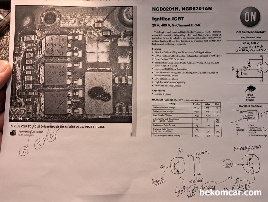 마즈다 CX9 ECU IGBT 구조이해 및 ECU정비시 참고자료|ベコムカー (bekomcar)