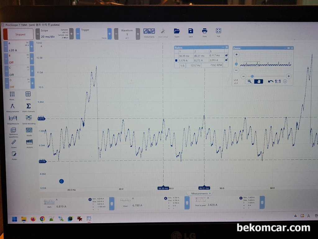 연료펌프 파형분석시 참고사항, 르노삼성 SM6 사례|贝科姆汽车 (bekomcar)