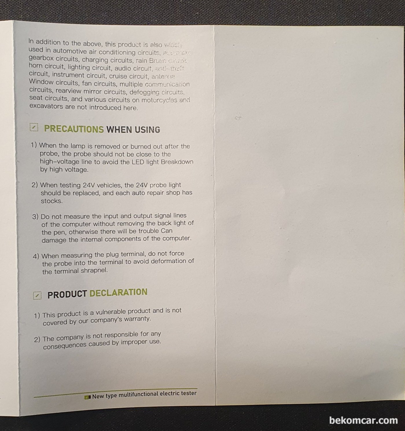 TopDiag P50 Manual Circuit Tester Light|bekomcar.com