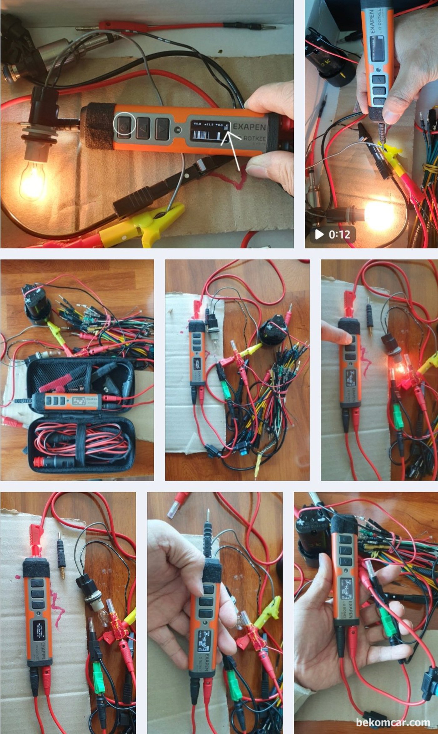 자동차 및 모든 전기.전자 장치 고장진단 및 정비에 사용 12V ~ 24V 배터리 에 사용. ROTKEE ExaPen 엑사펜|بيكومكار  (bekomcar)