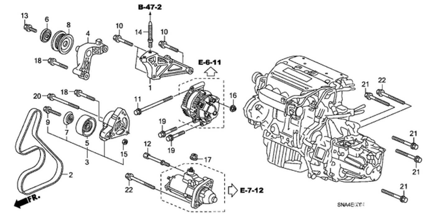 #2. Honda 31110-RRB-A01, Belt, Alternator
#3. Honda 31170-RAA-A02, Tensioner Assy., Auto
#8. Honda 31190-RRA-A00, Pulley, Idle|베콤카 차량정밀진단