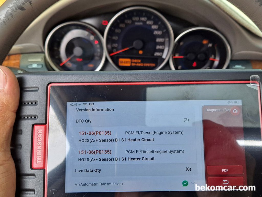 레전드 2007 P0135 고장코드, B1S1 열선고장|bekomcar.com