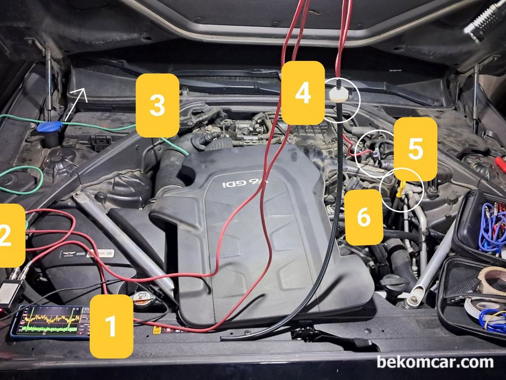 실린더 스크래치, 점화코일, 인젝터등 엔진진단 참고사항 (제네시스 3.8L GDI)|贝科姆汽车 (bekomcar)