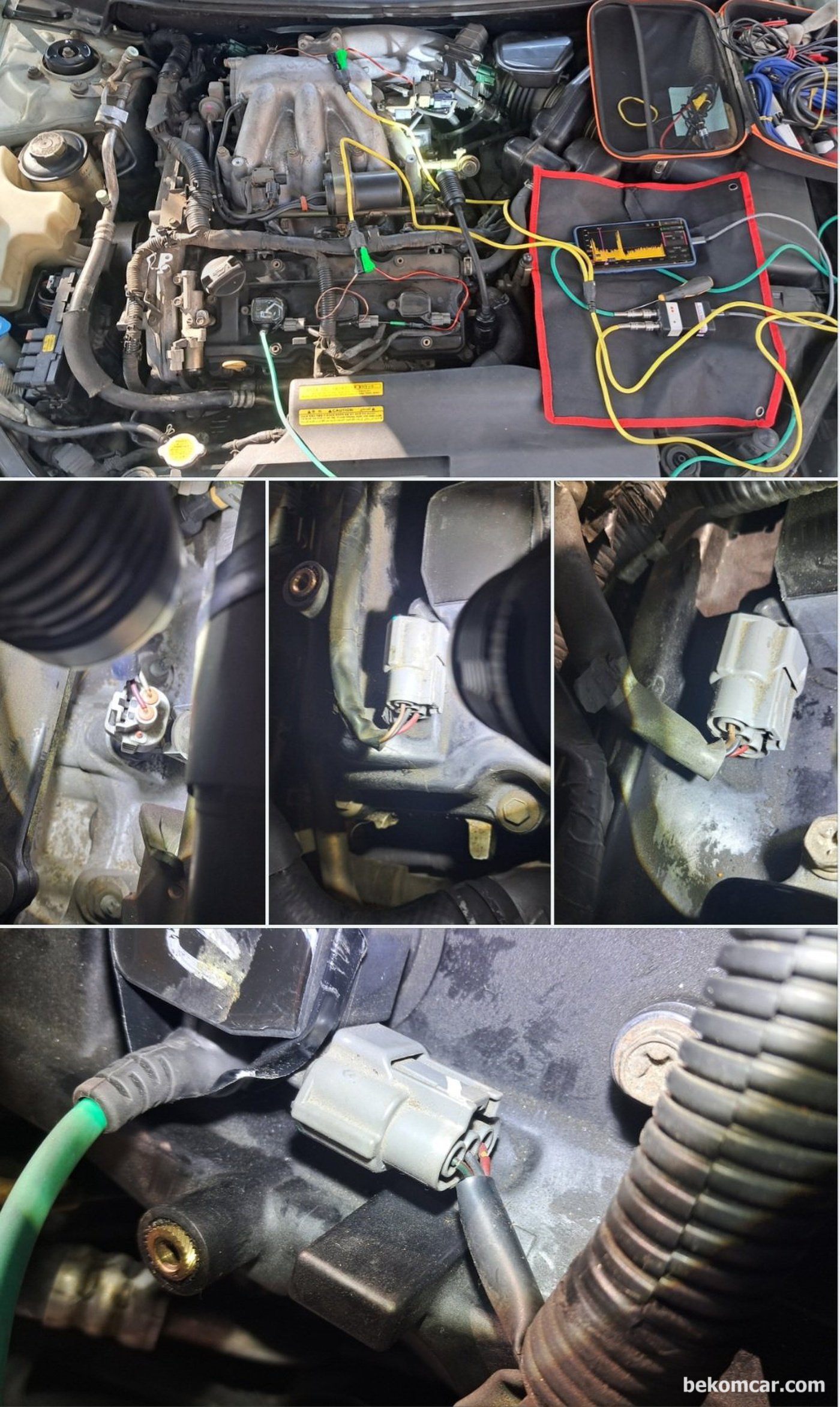 2006년 르노삼성 SM7 2.3L V6 P0303 실화진단 과정 기록, 압축압력, 인젝터, 점화플러그 와 점화코일 등 점검이다.|베콤카 차량정밀진단