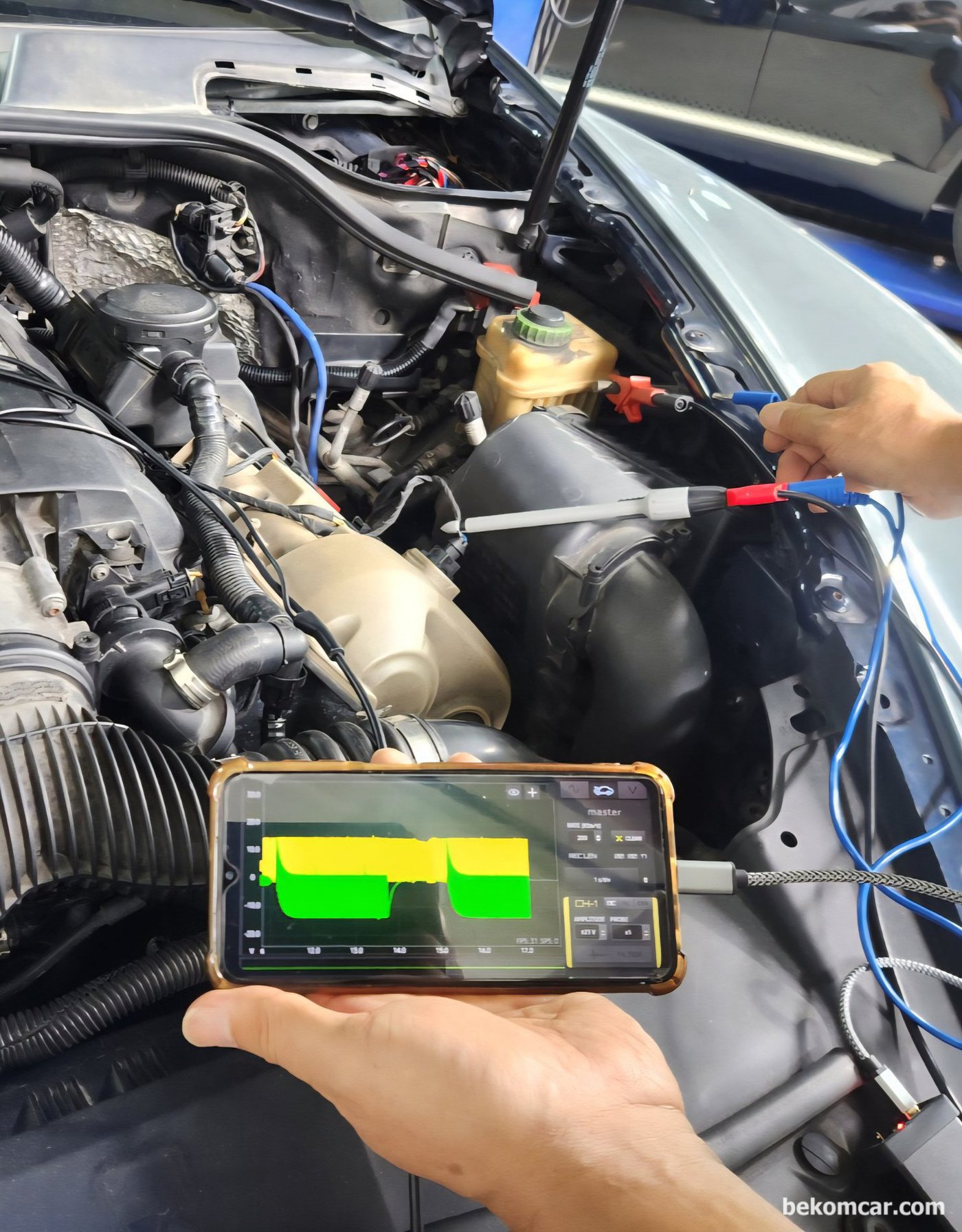 HS512Max 이용, 포르쉐 카이엔 실린더압축압력 측정 VVT 캠페이저 진단등 타이밍 고장코드 진단에 사용하였다. 활용하기 나름으로 사실상 대부분 차량진단에 필요한 세트구성이 정비사세트B+ 이다.|贝科姆汽车 (bekomcar)