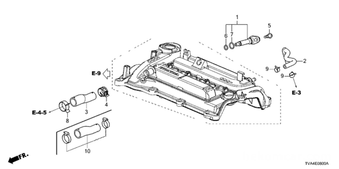 #1. Honda 17130-59B-003Valve Assembly, Pcv|ベコムカー (bekomcar)