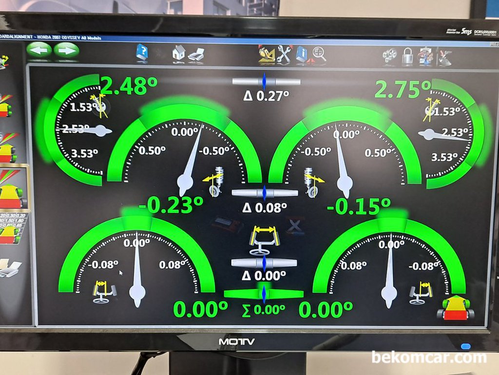 혼다 오딧세이 타이로드엔드 교체후 얼라인먼트 작업|ベコムカー (bekomcar)