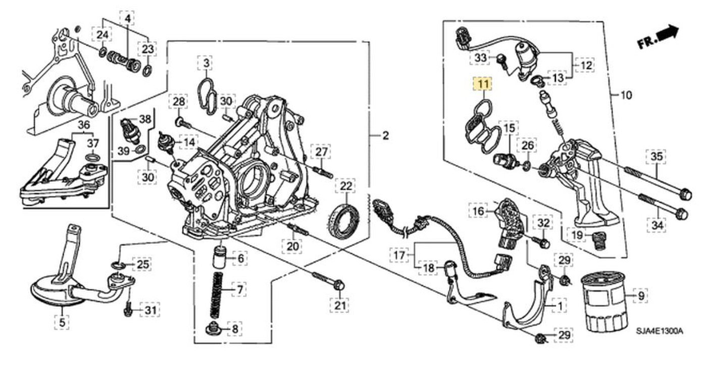 #3. 15115-P8A-A01. Gasket, Oil Hole
#11. 15825-P8A-A01. Spool Valve Filter
#22. 91212-R70-A01. Cam Crank Seal (41X56X7)
#26. 91319-PR3-003. O-Ring (13X1-5) (Arai)|bekomcar.com