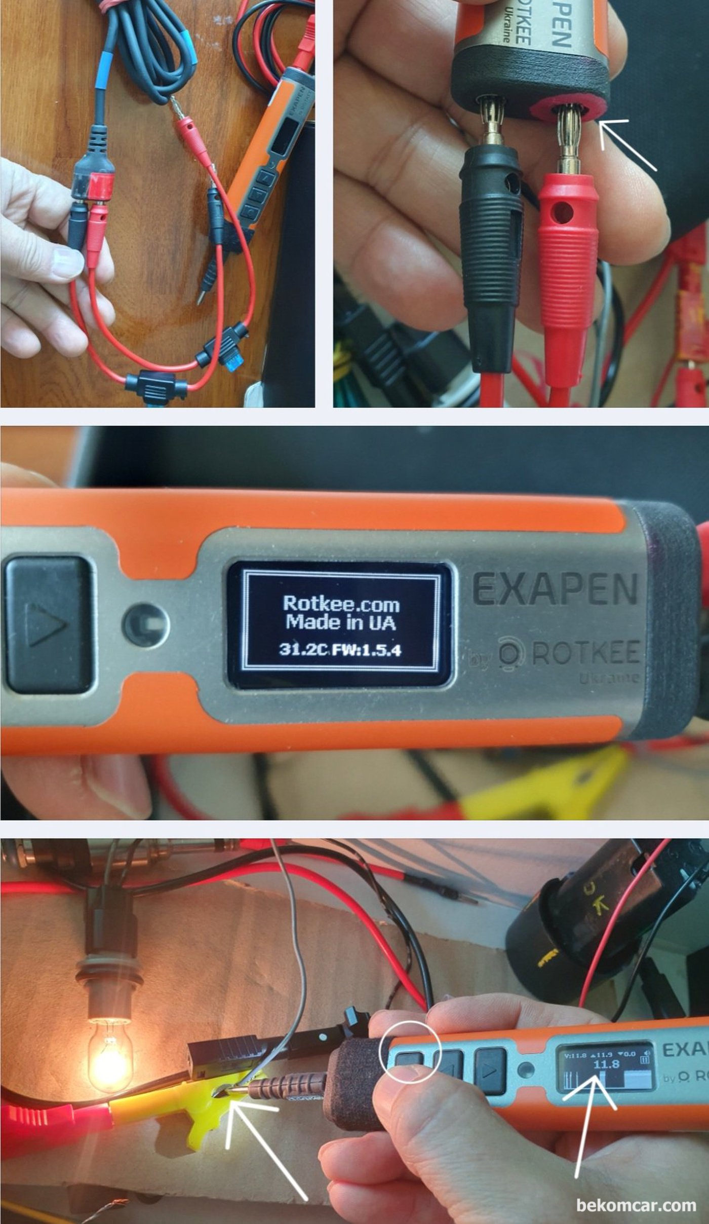 자동차 및 모든 전기.전자 장치 고장진단 및 정비에 사용 12V ~ 24V 배터리 에 사용. ROTKEE ExaPen 엑사펜|bekomcar.com
