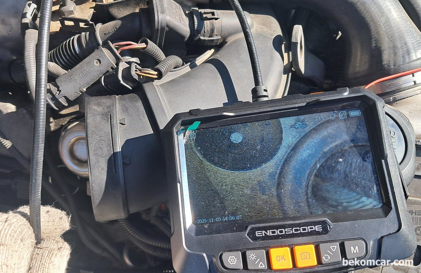 BMW 550i Xdrive 부조 진단기록으로 내시경 점검, 실린더벽 및 인젝터 팁 등 상태를 알 수 있다.|بيكومكار  (bekomcar)