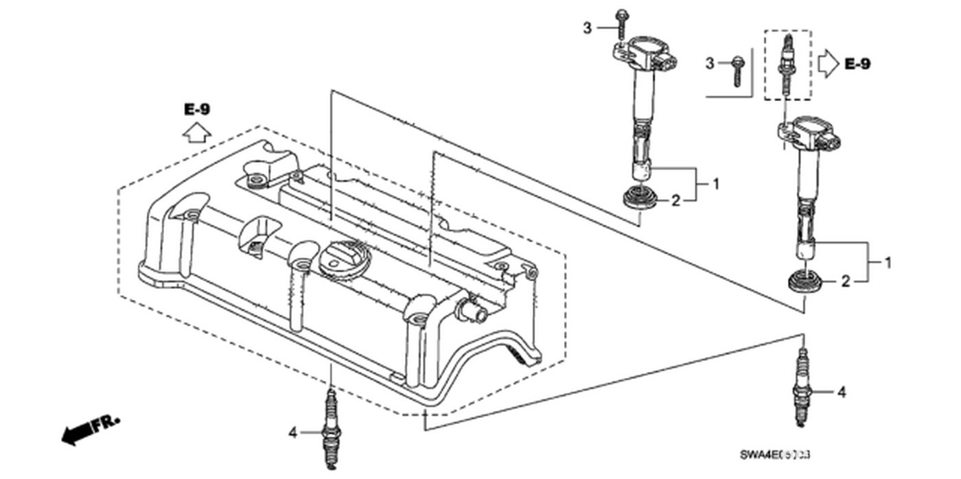 CRV3세대용
#1. 30520-RRA-007. Coil, Plug Hole
#4. 9807B-5617W Spark Plug (Izfr6K11) (Ngk)|بيكومكار  (bekomcar)