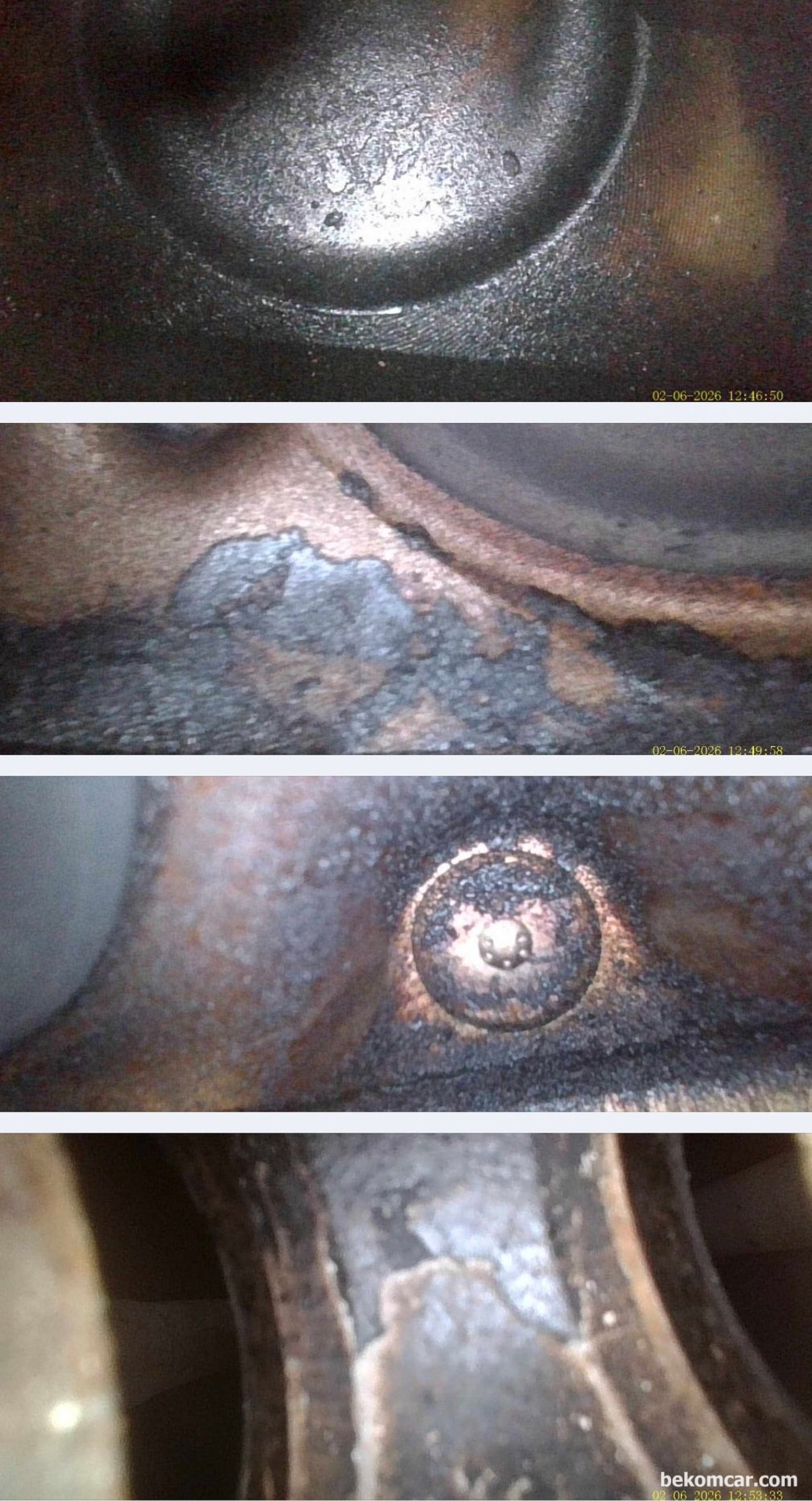 현대자동차 G80 DH 3.3L GDI, 공연비희박 P0171 & 뱅크1 촉매하단 산소센서2번 P0036 고장코드 진단기록. 30안키로 직분사 엔진인데 실린더 내시경 검사시 인젝터 노드 피스톤헤드 밸브시팅부분 등이 놀랍게도 정말 깨끗하다.|베콤카 차량정밀진단