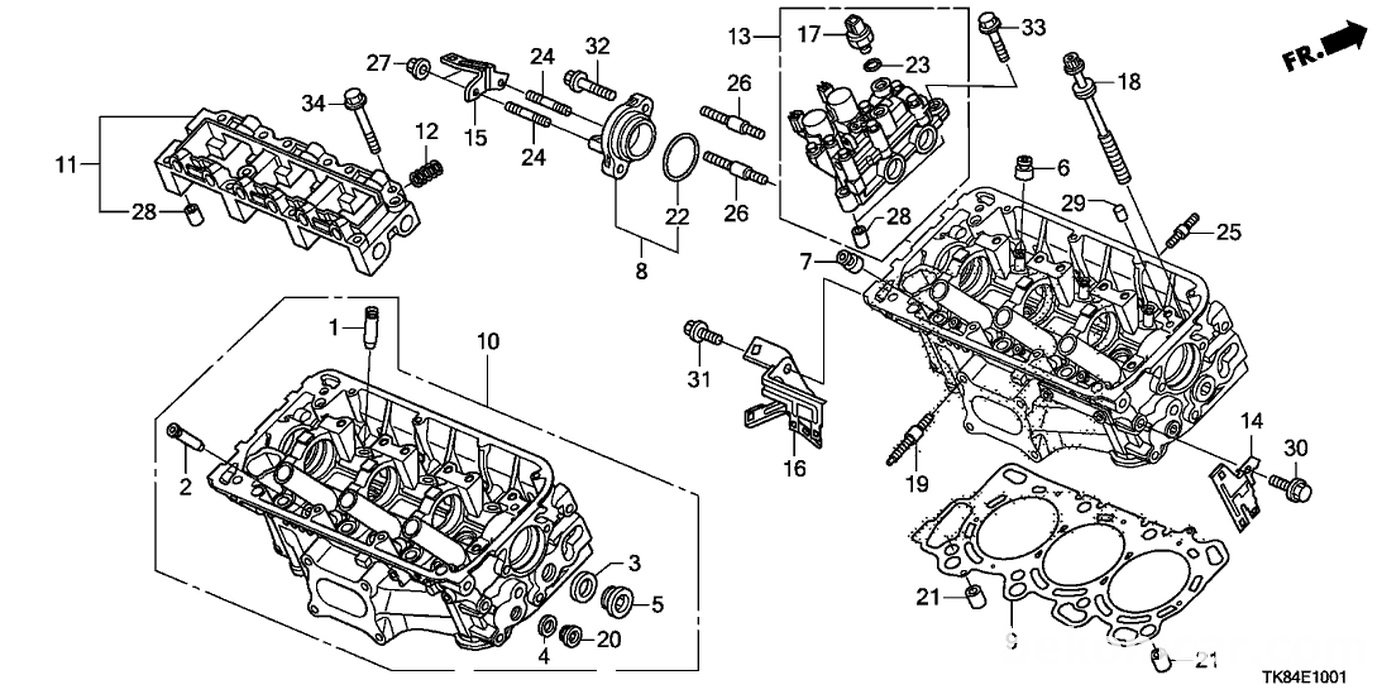 #13, 15820-R70-A05 Valve Assembly, Spool Rear
#17, 37240-R70-A04 Switch Assembly, Oil Pressure
#22, 91301-P8A-A00 O-Ring (48.5X2.4)|bekomcar.com