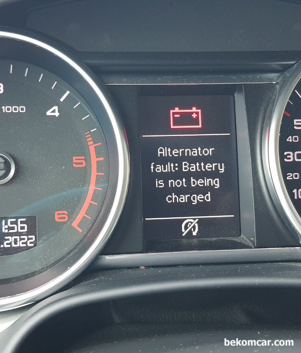 아우디 Q7 배터리 경고등 과 'Alternator fault: Battery is not being charged' 가 뜨는데 알터네이터 고장난건가요?|bekomcar.com