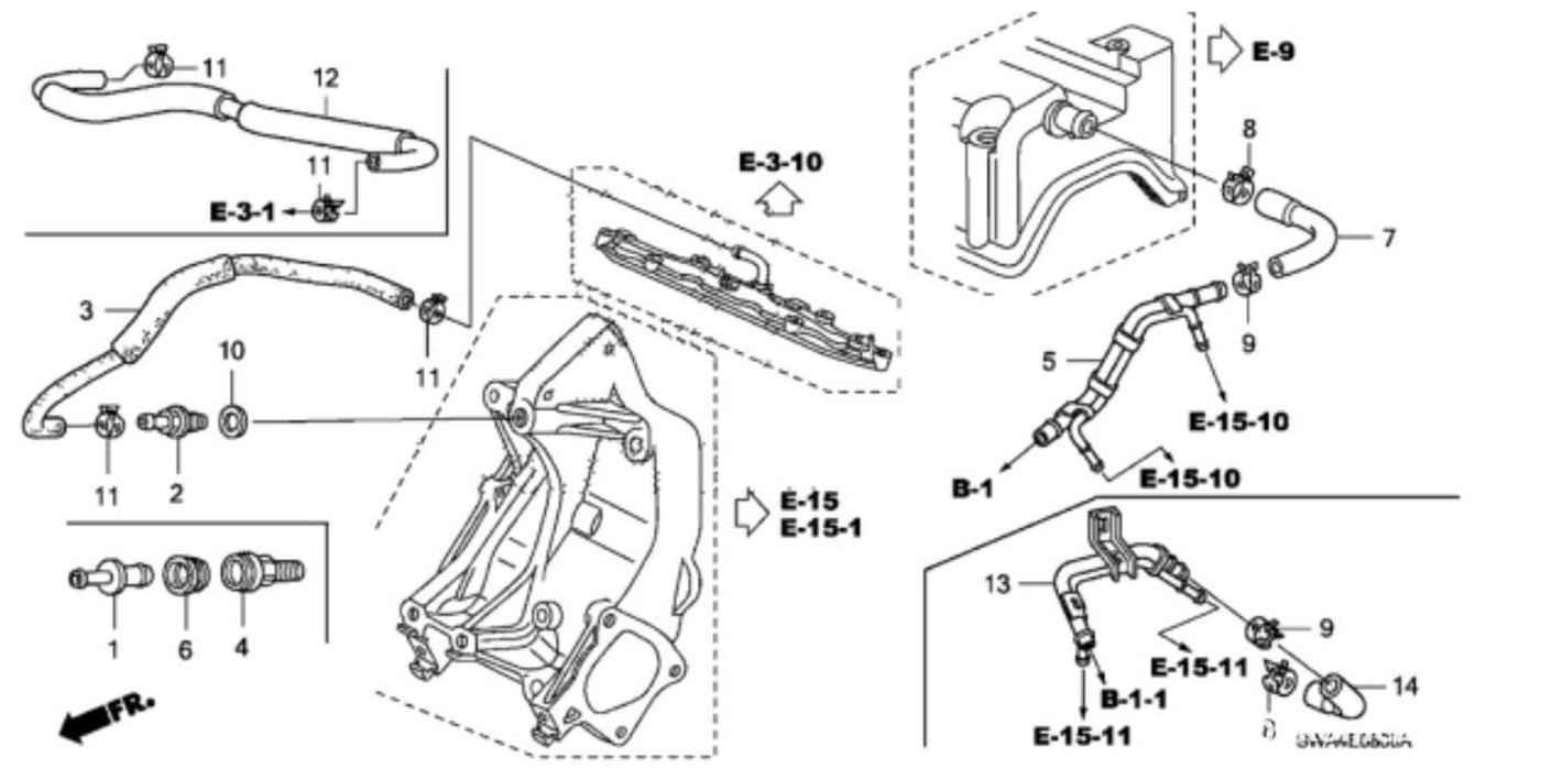 #1. 17130-PNA-003 VALVE ASSY., PCV Genuine Honda (단종된듯 하나 확실하지 않음)
#2. 17130-PND-A01Valve Assembly, PCV (개선품처럼 판단됨, 확실하지 않음)
참고사항: #1번 바꾸어도 된다. 이건 교환도 단순하다. 하지만 #2를 선택하면 교환시 벨트풀고 파워펌프, 텐셔너등도 다 풀어야 한다.|베콤카 차량정밀진단