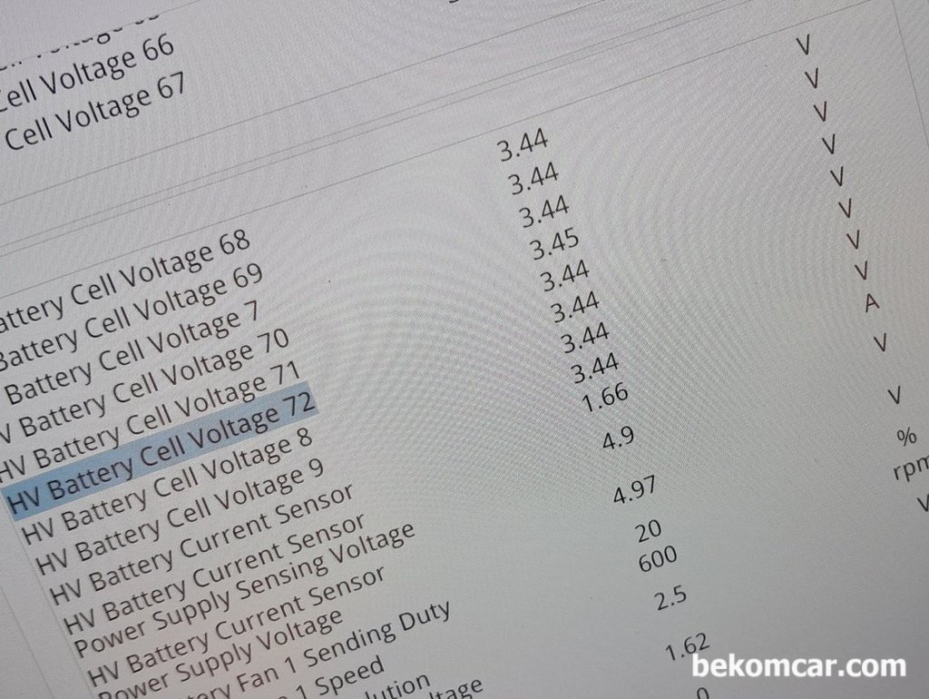 혼다 어코드 9세대 하이브리드 72개 배터리셀 전압|ベコムカー (bekomcar)
