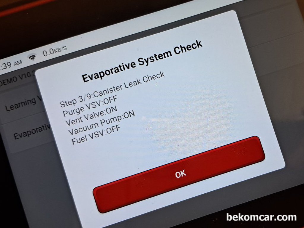 EVAP 배기가스제어 시스템 리크진단, 엑티스테스트로 가능|ベコムカー (bekomcar)