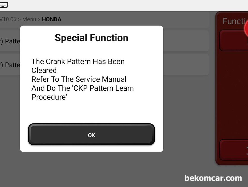 CKP센서값 초기화, CKP센서교환후 필수작업|bekomcar.com