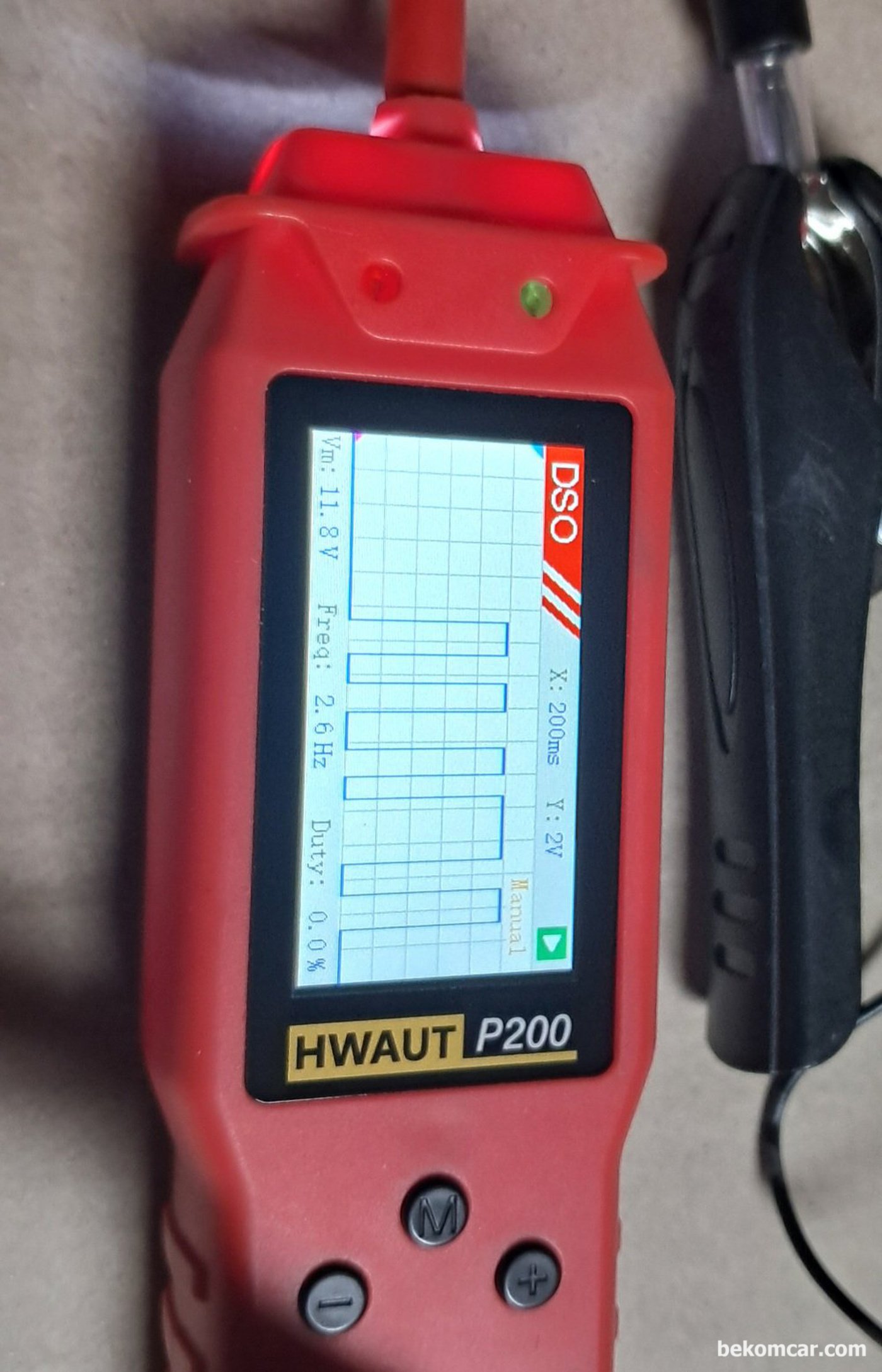 아주 기본적인 스코프 기능도 있어 전원 있나 없나 등 점검이 가능하고 주파수 및 듀티제어 등 상태도 알 수 있다.|베콤카 차량정밀진단