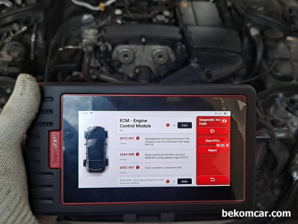 벤츠 E200K W211, 201C-001 농후고장코드|بيكومكار (bekomcar)