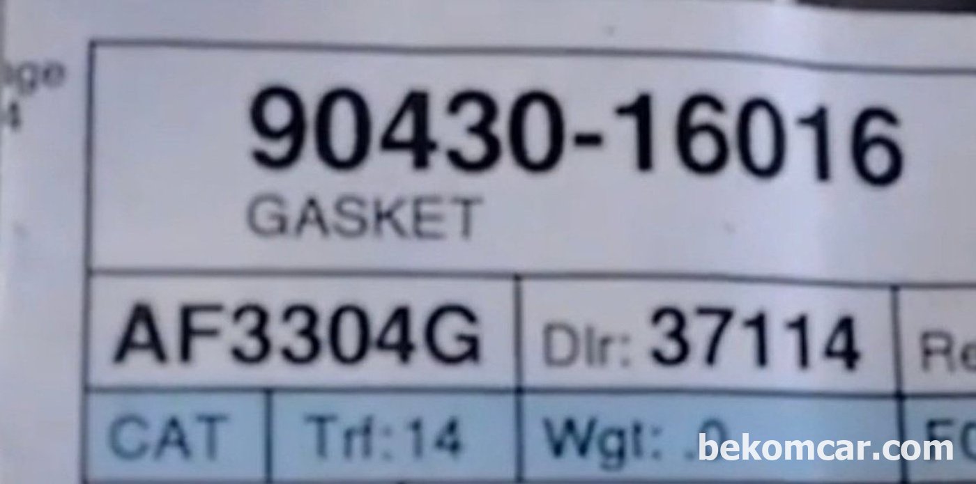 #90430-16016, Gasket. 부품번호#15772-31030, Pipe, Oil 2. VVTi Line 이랑 같이사용되는 가스켓 임|贝科姆汽车 (bekomcar)