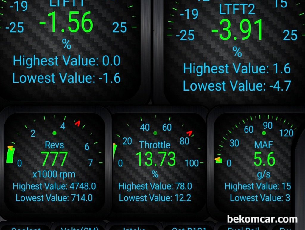 혼다 J씨리즈 3.5엔진 13만km정도, OBD2 센서값 측정화면|bekomcar.com