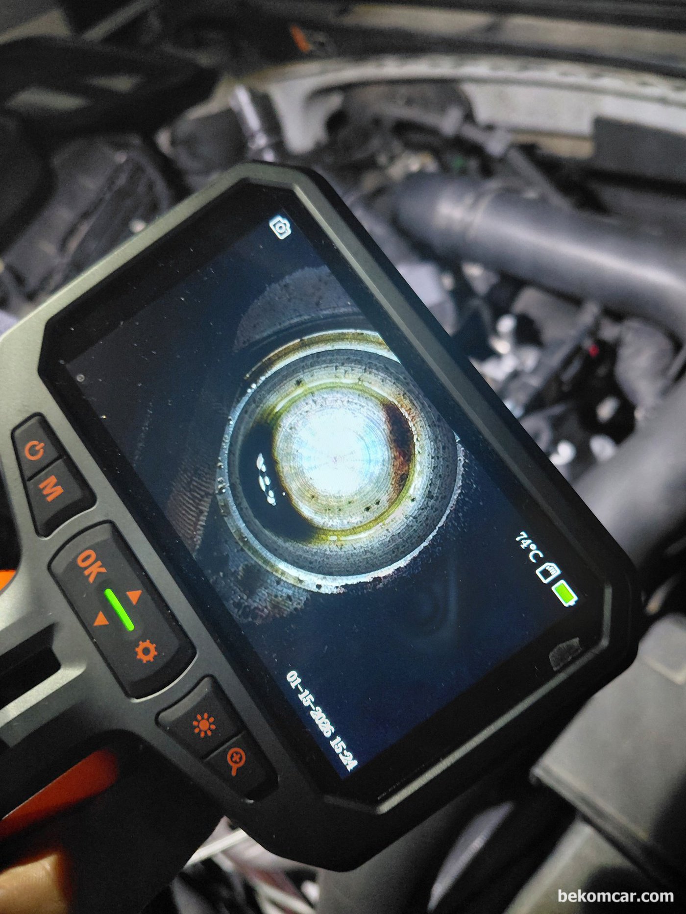 쉐보레 올 뉴 말리부 1.5T 에코텍 엔진, 약 14만키로 주행. 냉간시 순간 실화증상 분석. 실린더 4개 전 부 다 이런상태이다. 순간 실화의 원인이다.|ベコムカー (bekomcar)