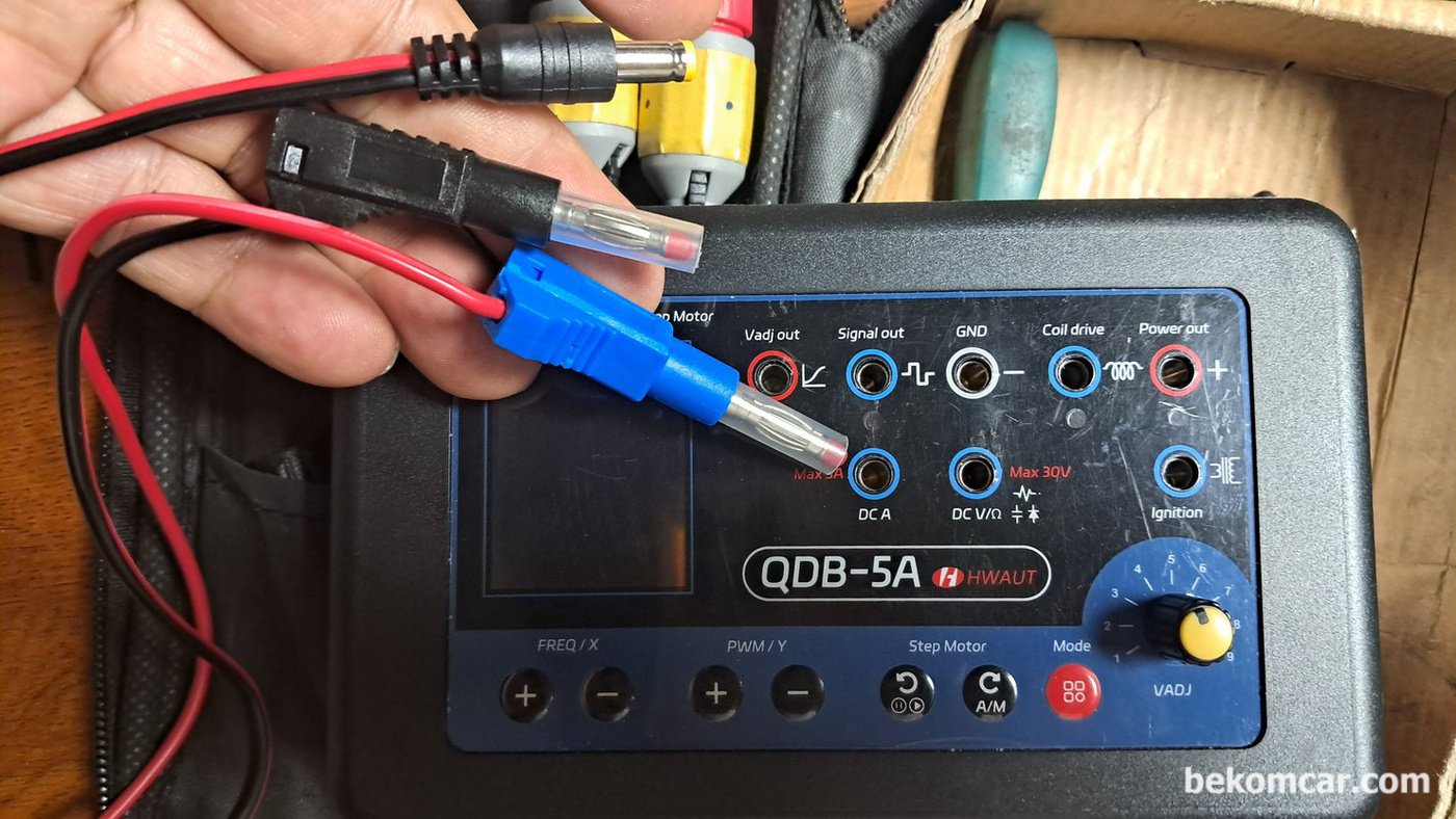 QDB-5A Car Sensor Tester (센서 시뮬레이터) 전원선을 4mm 바나나 잭으로 변환하여 사용.|bekomcar.com