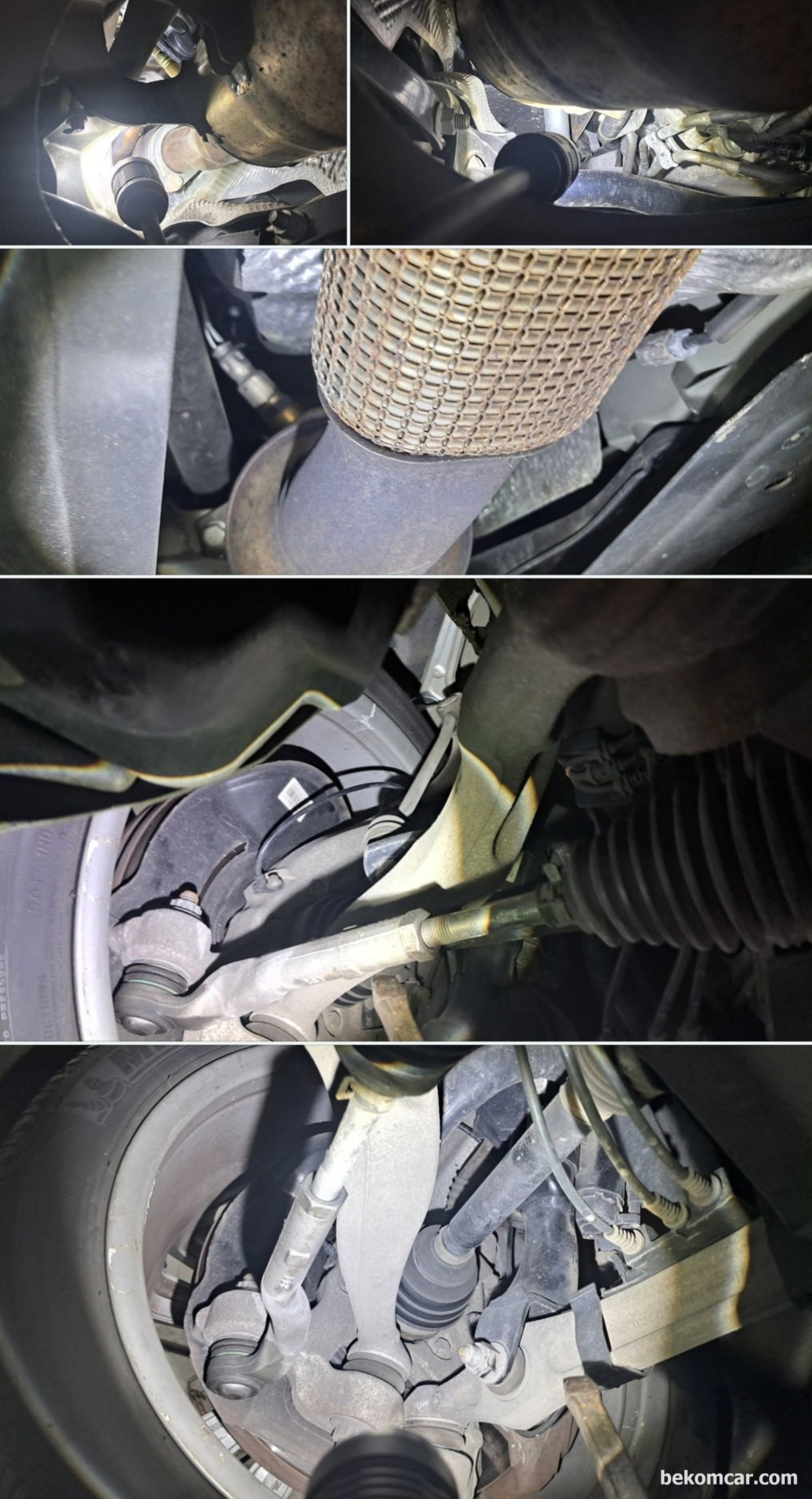 벤츠 W222 S500 중고차 구매점검 중 하체이다.녹, 누유, 사고흔적, 얼라이먼트, 컨트롤암, 타이로즈, 부츠, 부싱류 등 상태가 다 좋다. 중고차 매매단지는 강서구에 있는 서서울모터리움 이다.|베콤카 차량정밀진단