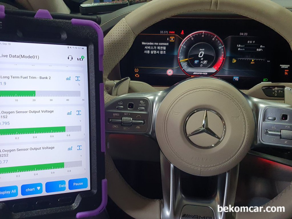 벤츠 2018 W222 AMG S63 M177엔진 실화.부조 진단기 진단기록|بيكومكار  (bekomcar)