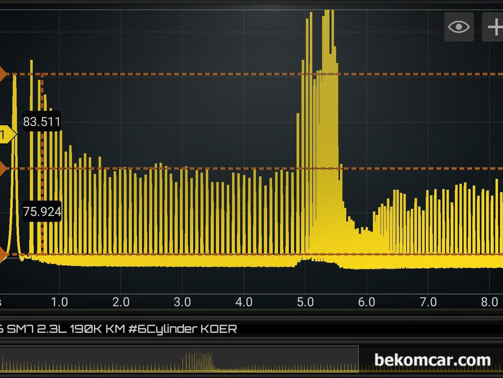 실린더압축압력 파형분석 기록, 르노삼성 SM7 2.3L V6 약19만키로|ベコムカー (bekomcar)